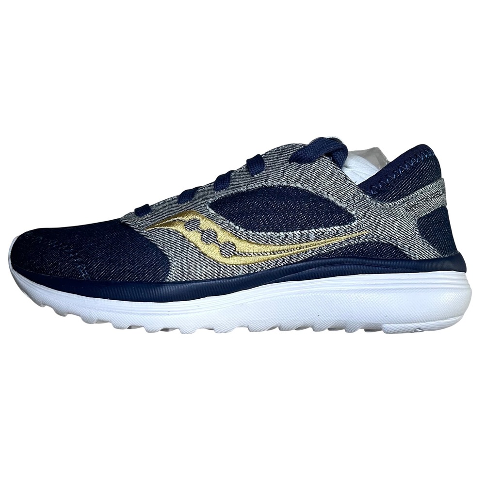 Saucony Kineta Relay Navy Denim Gold Memory Foam Sneakers Women Size 5.5 Youth 4